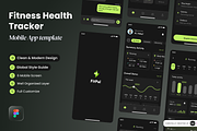 Fitness Health Tracker Mobile App UI, an UI Kit Template by SLAB! Design (Thumbnail 1 of 4)