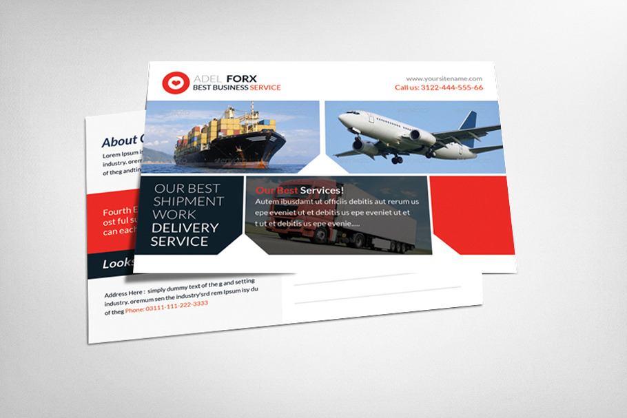 Delivery Shipment Postcard Template, a Flyer Template by graphicforest