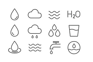 Vector illustration of water symbols, an Illustration by ZinetroN