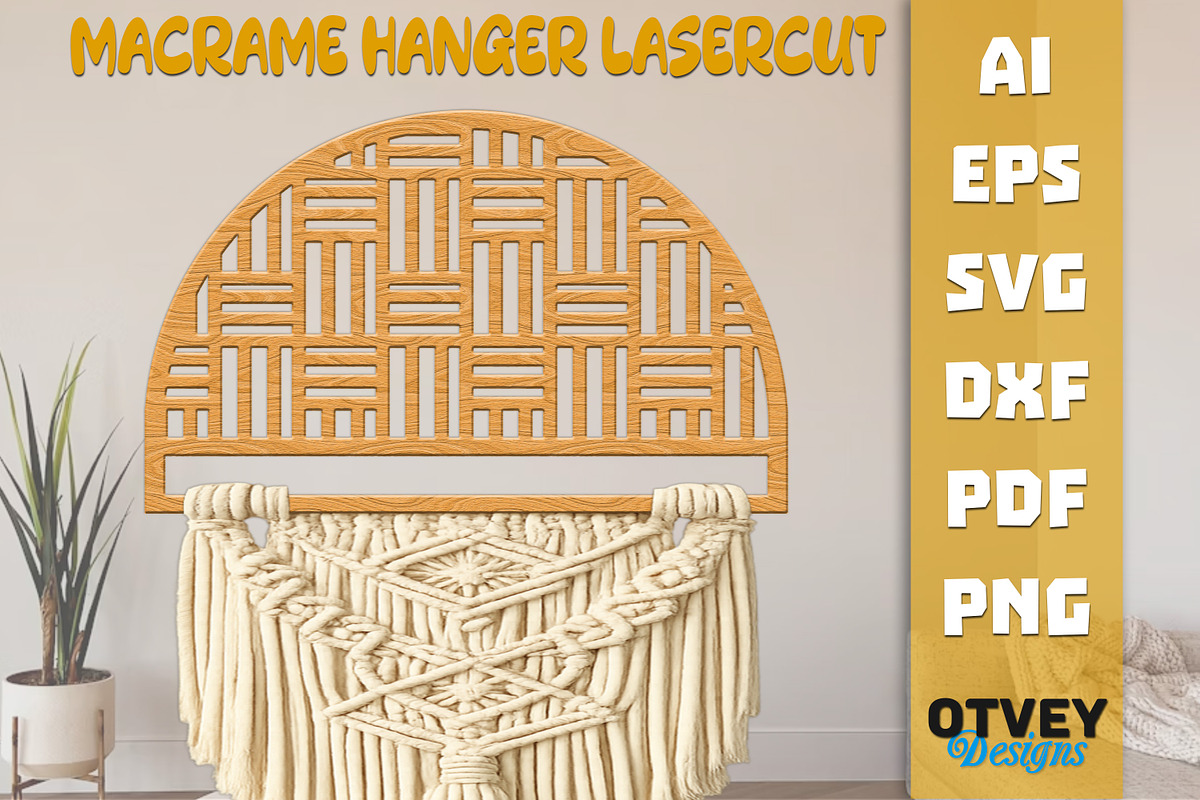 Rattan Macrame Hanger Lasercut, an Object Graphic by OTVEY DESIGN (Photo 9 of 13)