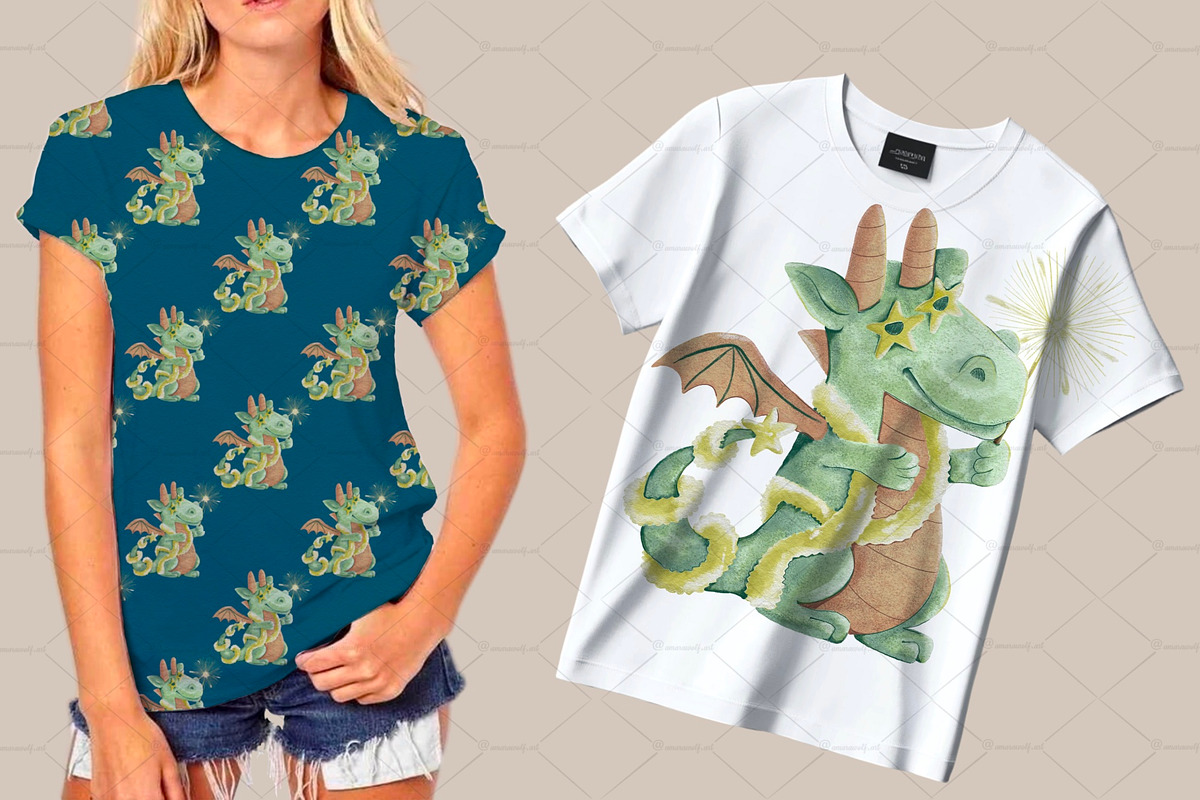 Seasonal Watercolor Dragon Clipart, an Illustration by Amarawolf's Art (Photo 8 of 19)