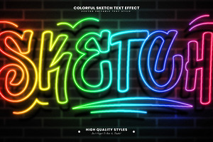 Colorful Neon Editable Text Effect