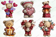 Valentine Teddy With Elements Bundle, an Illustration by Creative Art (Thumbnail 2 of 10)
