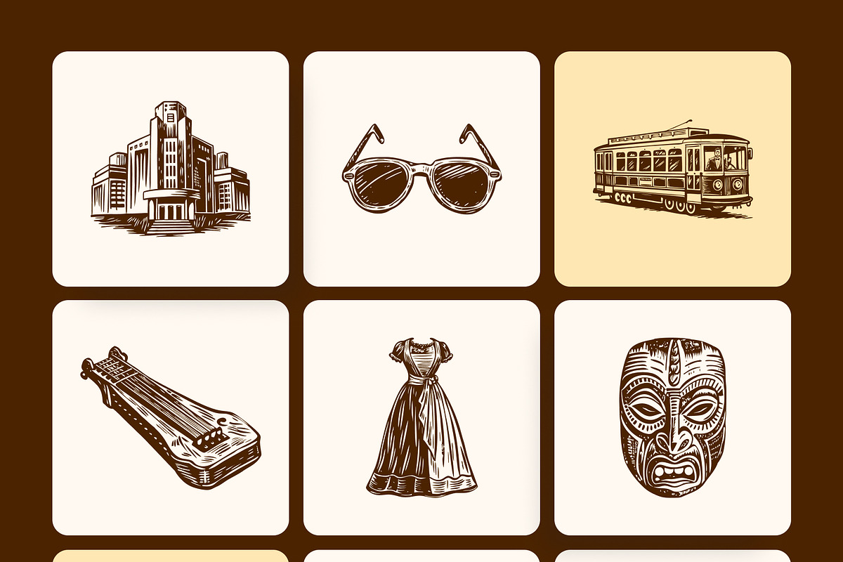 Vintage Culture Illustration Set, a Person Illustration by Creative Stall (Photo 7 of 9)
