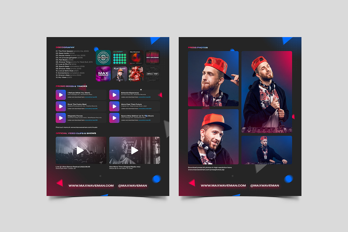 DJ Press Kit Template EPK