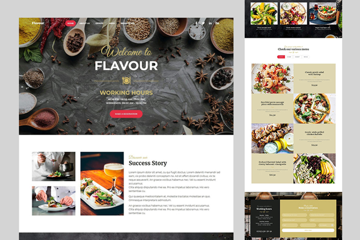 Flavour - Food & Drink Landing Page, a HTML Template by alphawd (Photo 2 of 2)