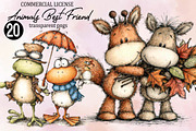 Whimsical Animals Best Friend Clipar, an Animal Illustration by SVGArt (Thumbnail 1 of 9)