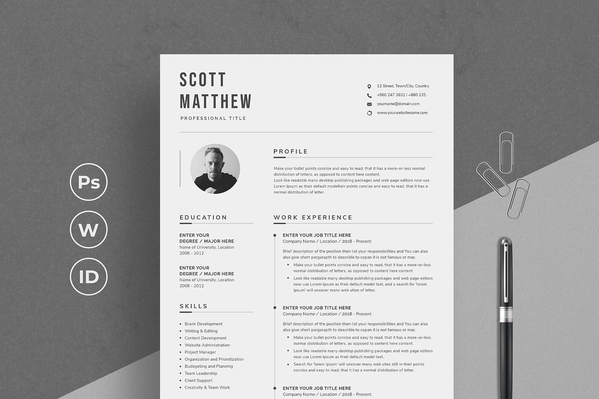 Resume/CV, a Resume Template by SlideCo (Photo 1 of 8)