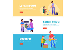Kids helping parents. horizontal, a Person Illustration by Onyx