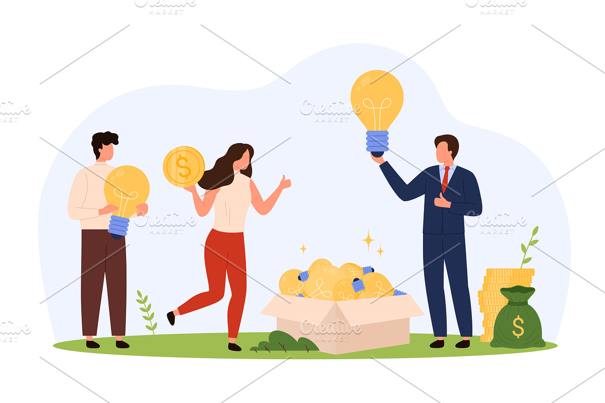 Turning Ideas Financial Success, a Finance Illustration by Flashvector