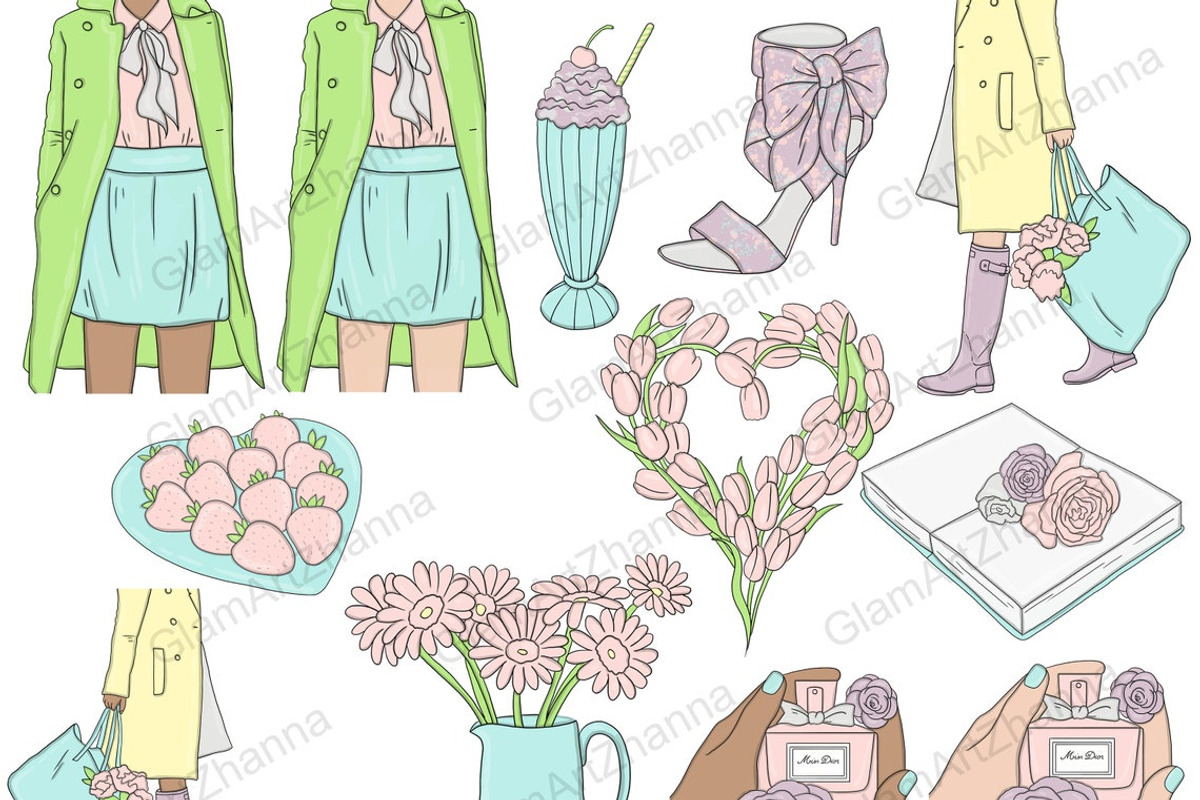 Spring Clipart, a Seasonal Illustration by GlamArtZhanna (Photo 3 of 3)
