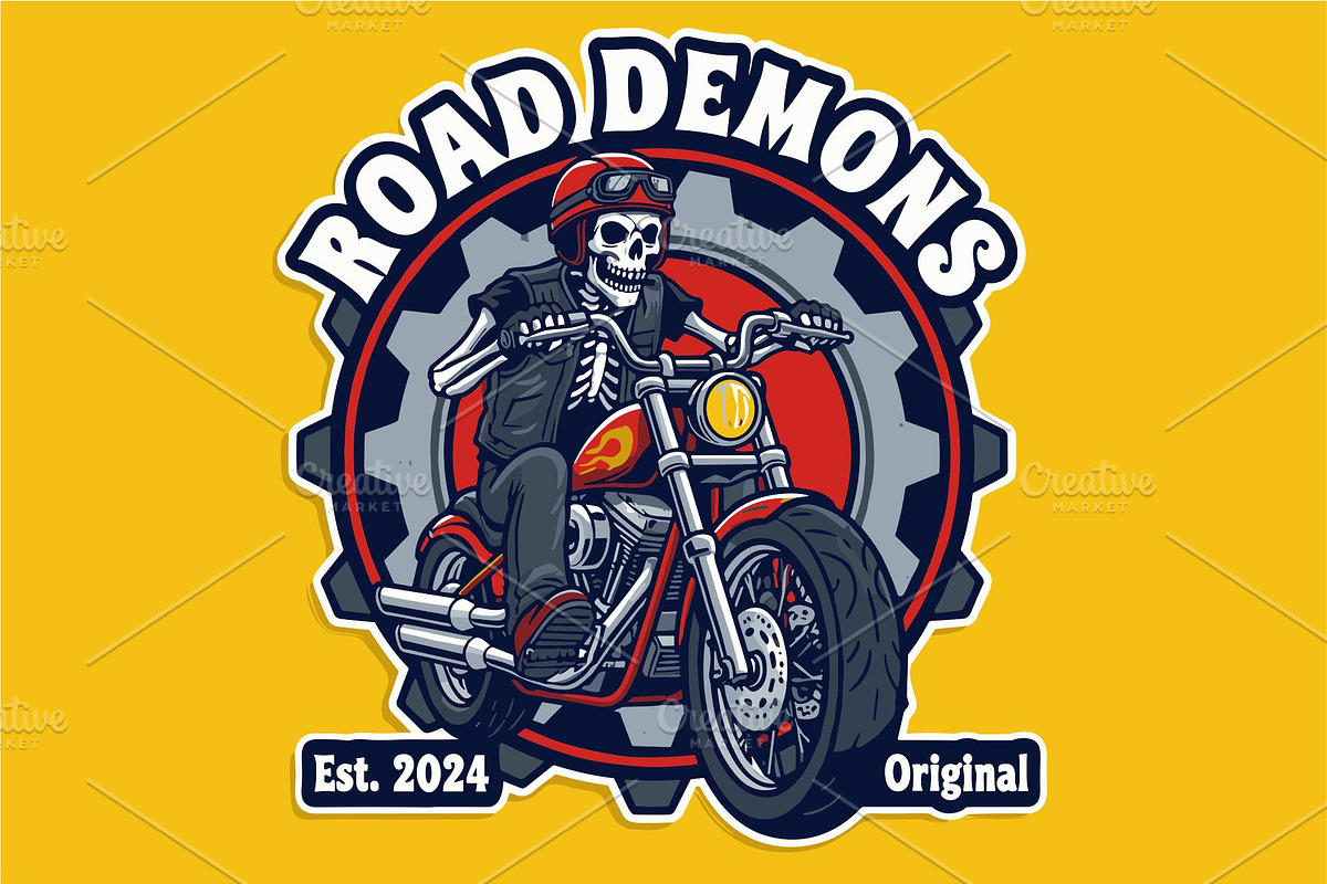 Road Demons Motorcycle Club Logo, a Decorative Illustration by Izdihaar_Studio (Photo 3 of 3)