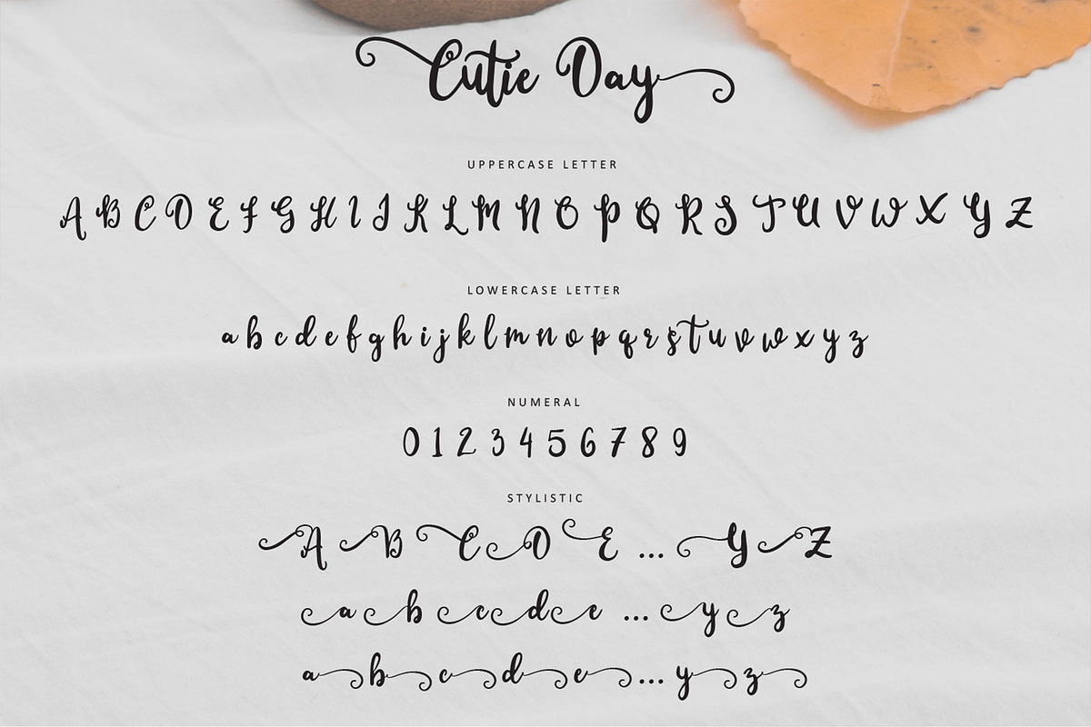Cutie Day - a Cute Script Font, a Script Font by LetterJos (Photo 9 of 9)