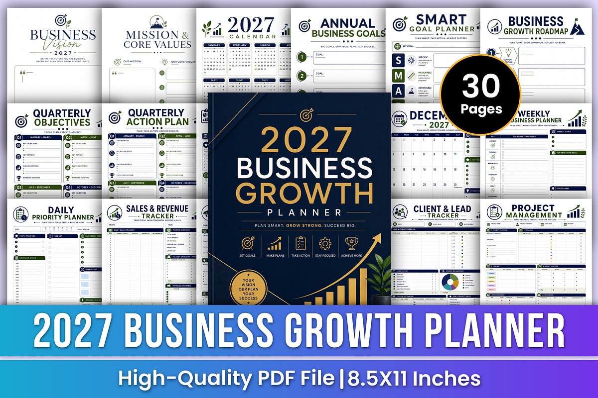 2027 Business Growth Planner KDP, a Stationery Template by Mustafiz (Photo 1 of 4)