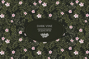 Dark Vine Watercolor Pattern