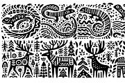 Vintage Animals and Fish Folk Art, an Illustration by devastd (Thumbnail 29 of 30)