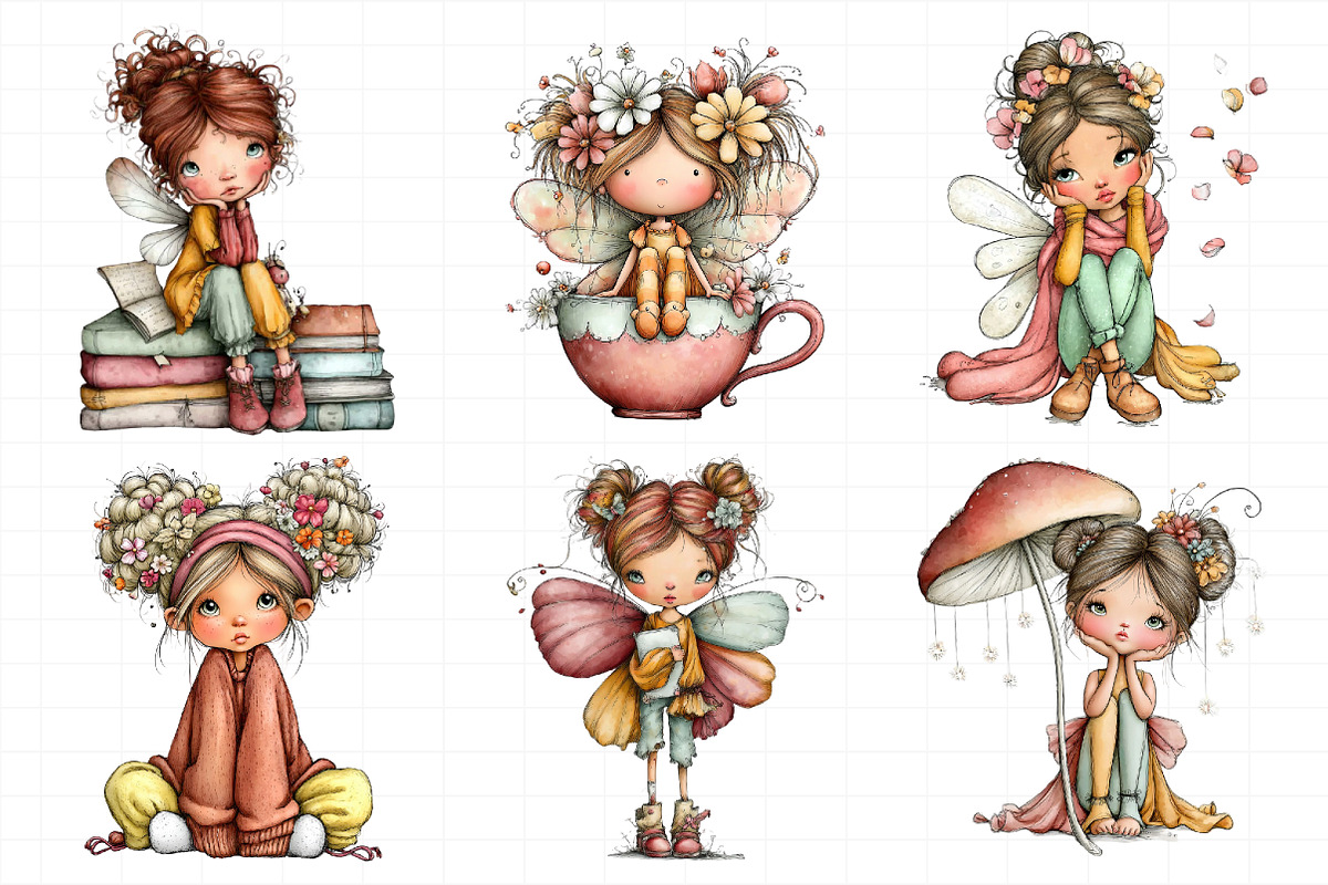 Quirky Fairy Clip Art Bundle, an Illustration by Daily.Designs (Photo 4 of 6)