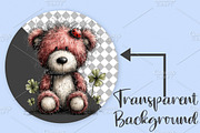 Whimsical Spring Teddy Bear Clipart, an Illustration by Canvas Craft (Thumbnail 2 of 7)