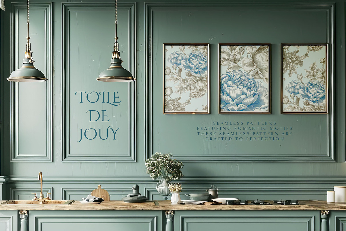 Floral Toile Print Design Patterns, a Pattern Graphic by Olya Creative (Photo 29 of 29)