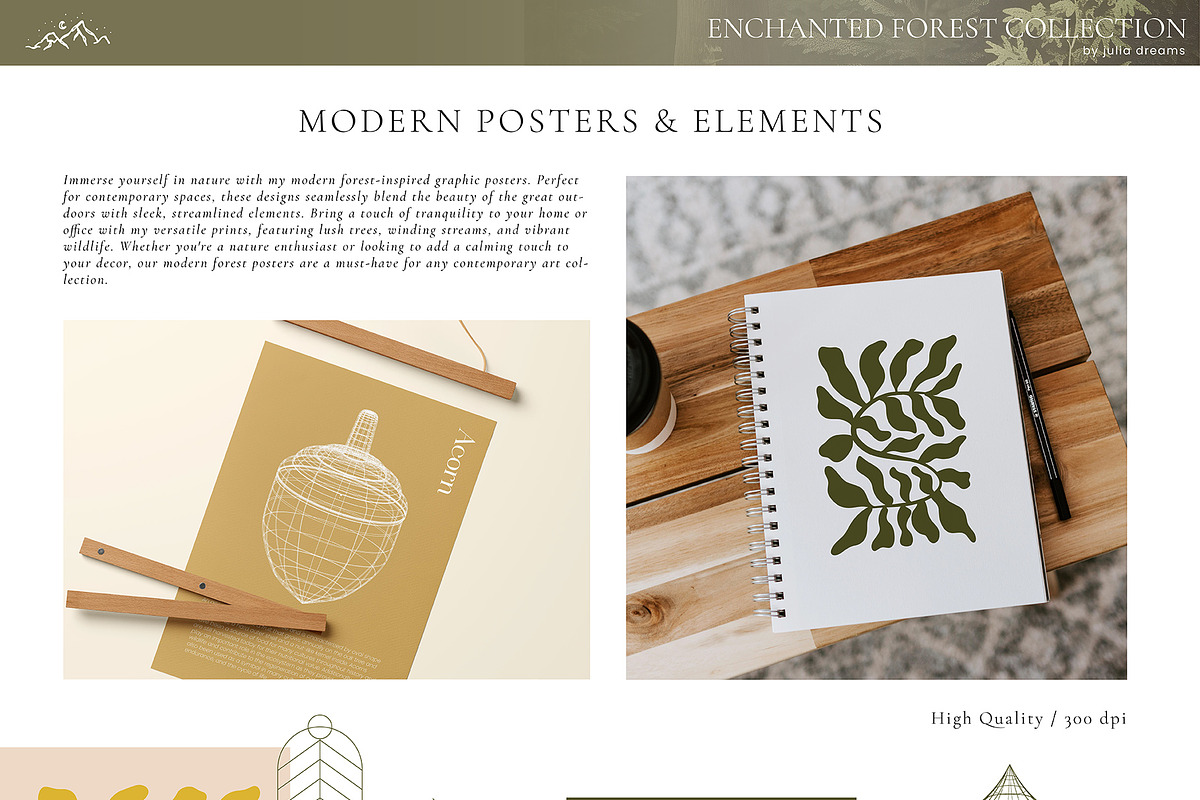 Enchanted Forest Watercolor Art, an Object Graphic by Julia Dreams (Photo 10 of 12)