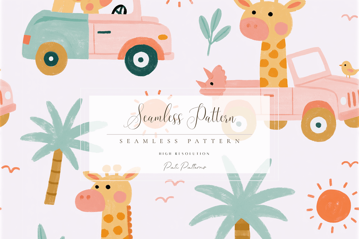 Cute Baby Giraffe Seamless Pattern, a Pattern Graphic by Pati Charm Studio (Photo 1 of 6)