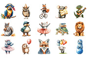 Whimsical Funny Animal Clipart Png, an Illustration by Designking (Thumbnail 3 of 5)