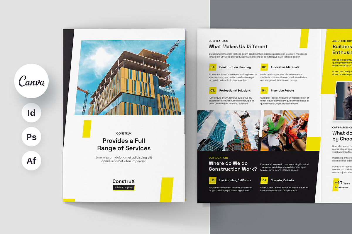 Construction Brochure Bi-Fold Template