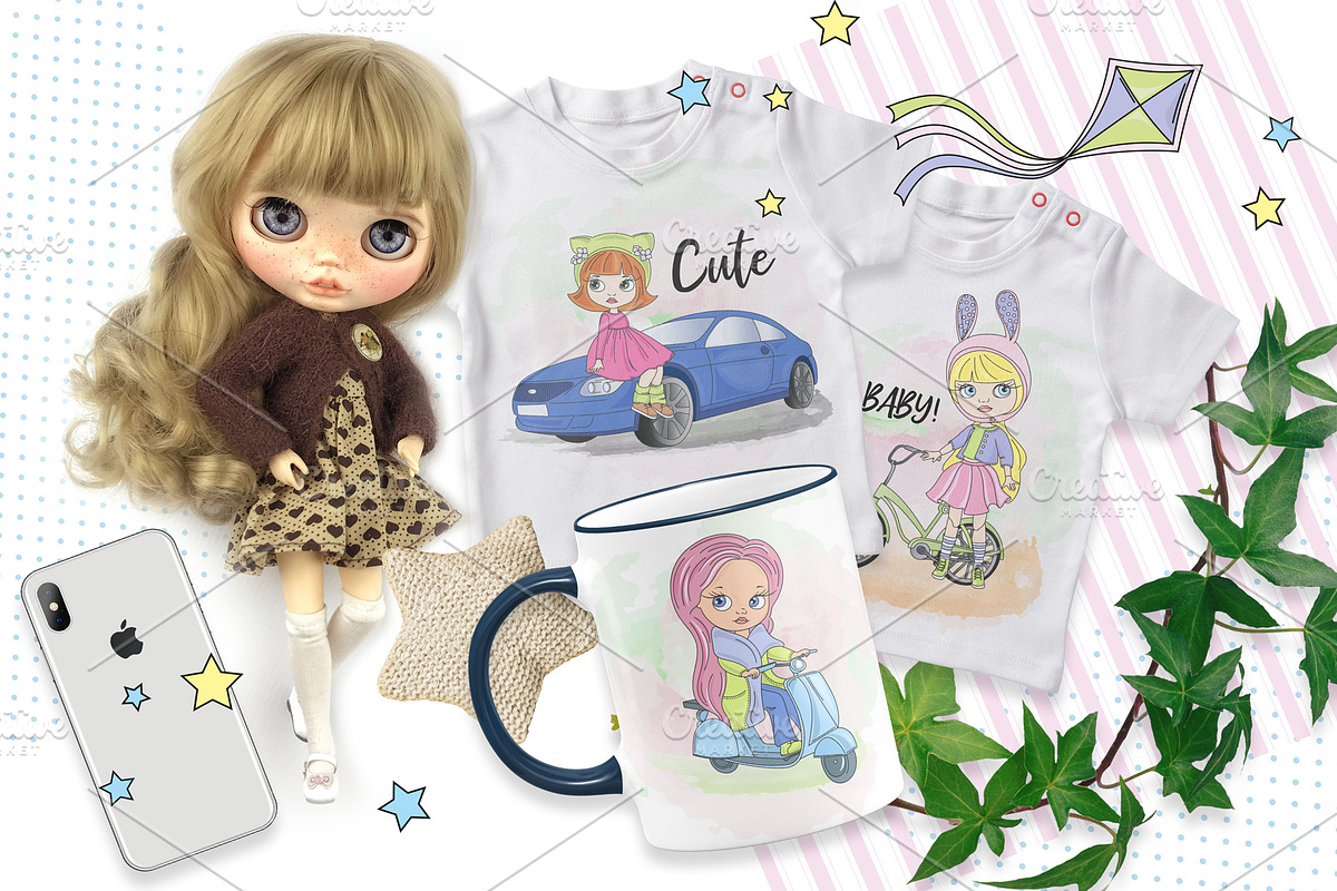 BLYTHE GIRLS Doll Illustration, a Decorative Illustration by FARAWAYKINGDOM (Photo 8 of 8)