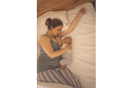 Mother and newborn baby sleep in the, a Person Photo by oksix