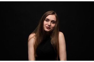 Young woman smiling with confident, a Person Photo by volodymyrshtun13795