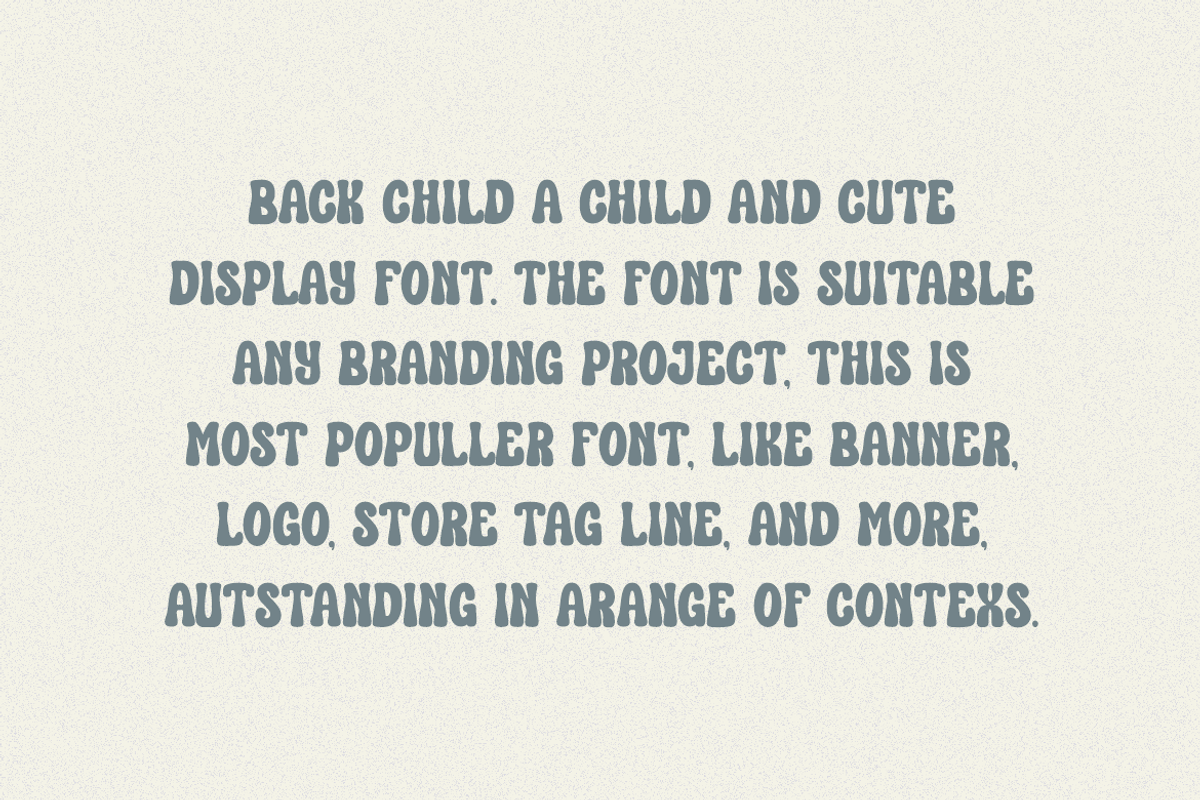Back Child - Kids Font, a Sans Serif Font by Iqsiart Studio (Photo 6 of 6)