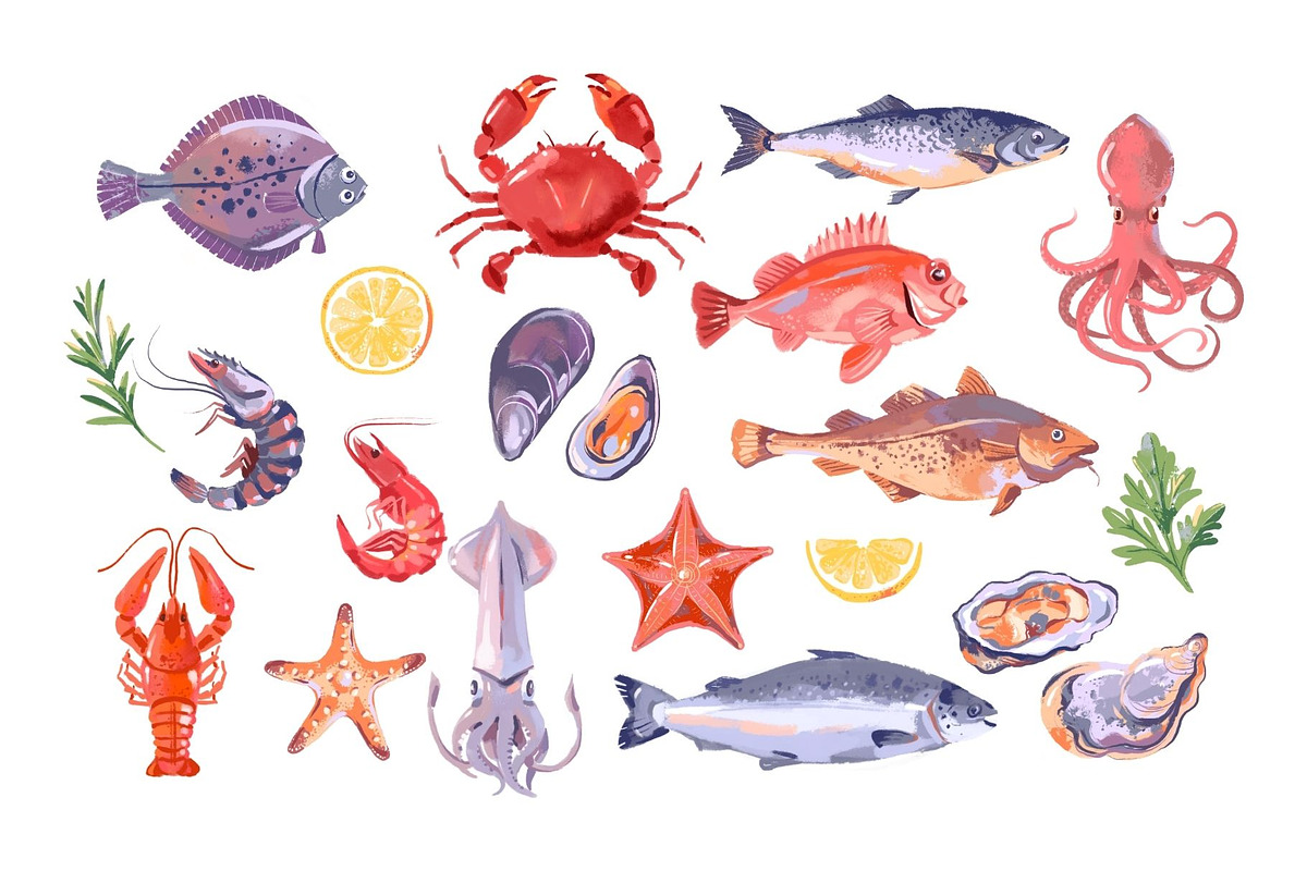 Sea Battle Gouache Illustrations, a Food Illustration by Elena Pimonova (Photo 2 of 10)