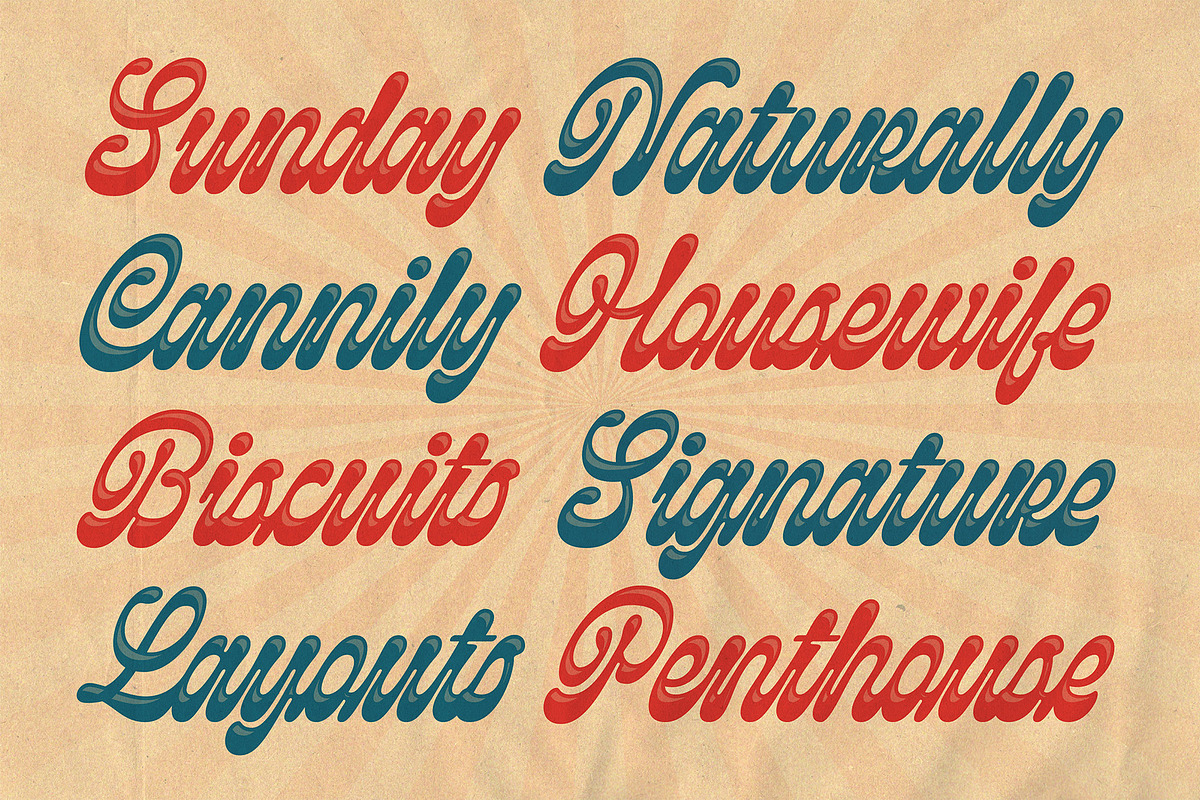 Thiquila - Layered Retro Script Font, a Script Font by Abbasy Studio (Photo 5 of 7)