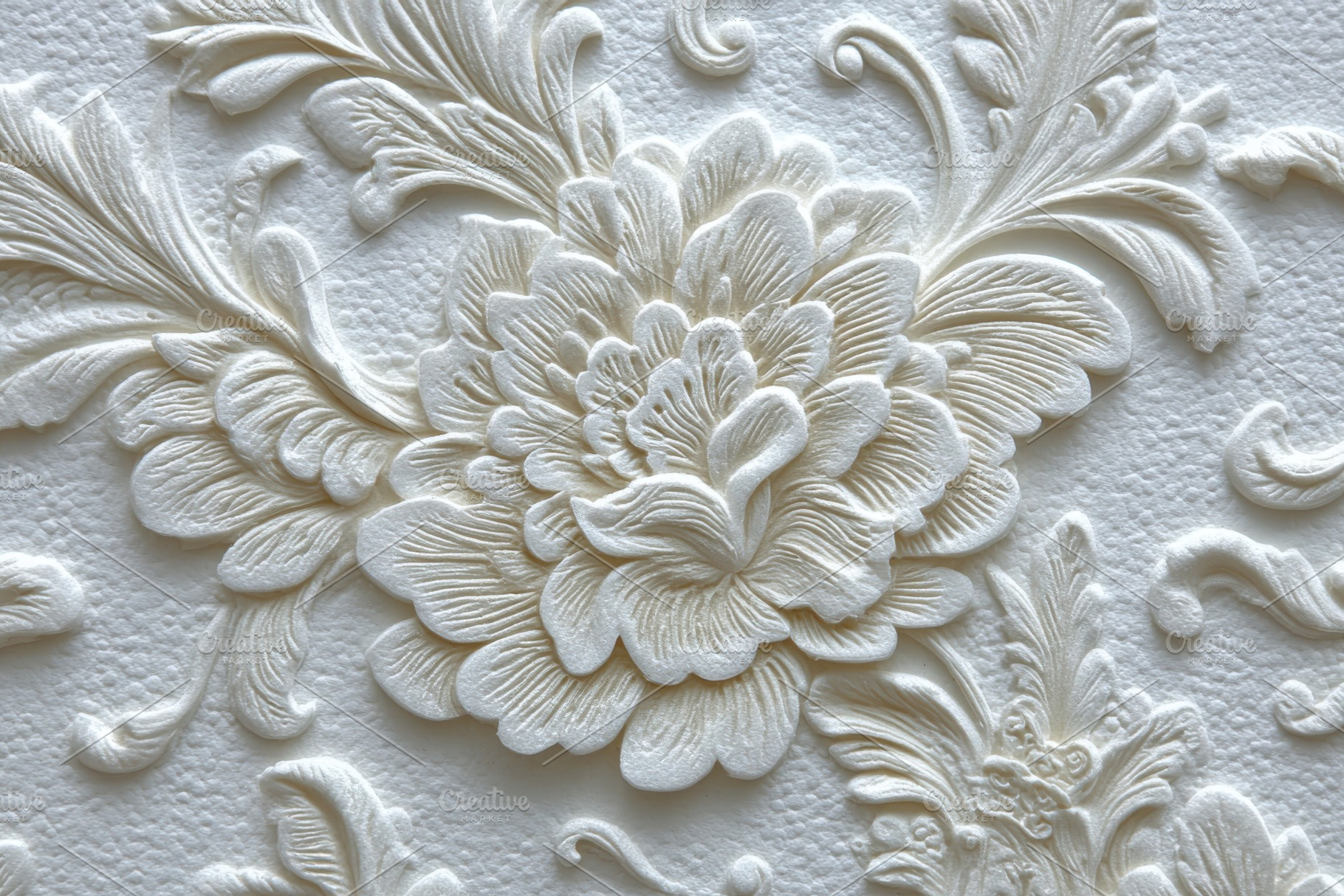 Elegant white floral wall decor embo, a Photo by Pixeness Studio
