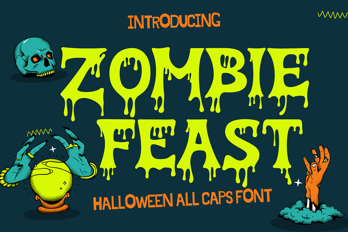 Zombie Feast – Horror Dripping Font, a Handwritten Font by BearyType Studio (Photo 1 of 10)