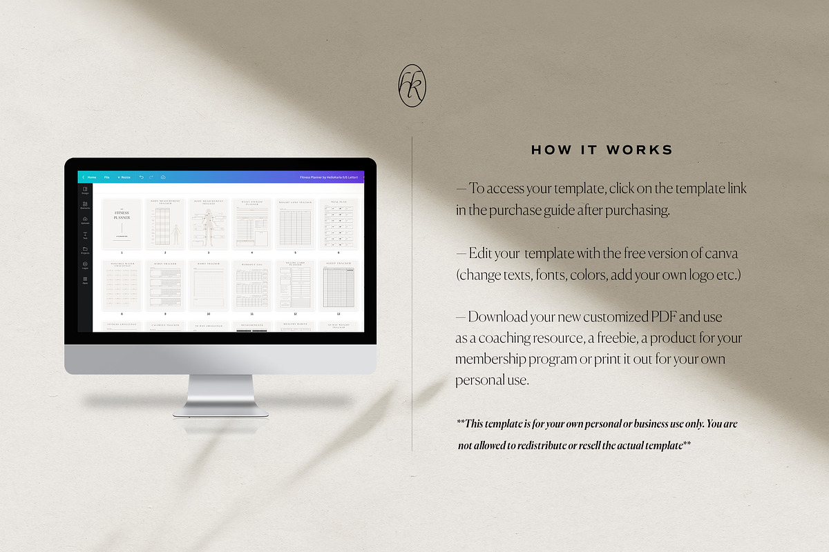 Fitness Planner Canva Template, a Presentation Template by HelloKarla (Photo 5 of 6)