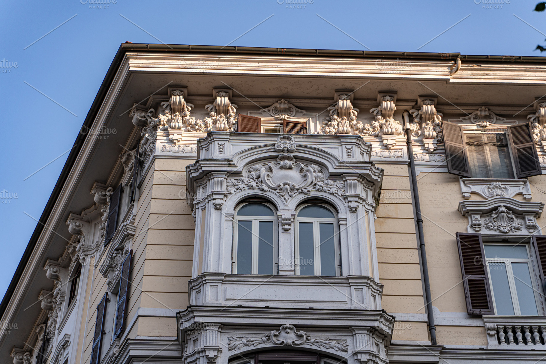 Architectural decor of the building in historical part of Rome,, an Architecture Photo by Anna Bogush