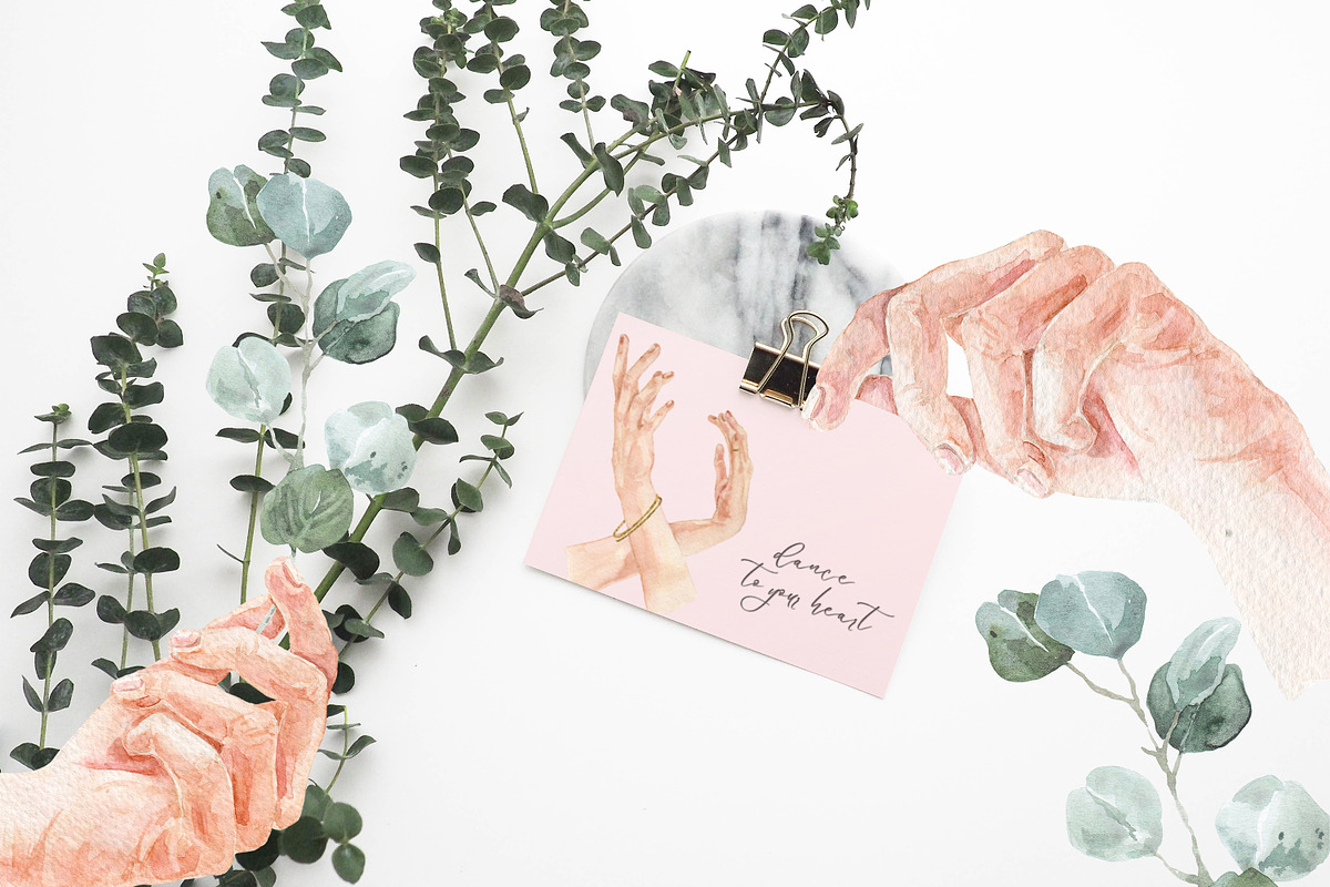 Hands & Relationship Watercolor Set, a Person Illustration by Cat In Colour (Photo 7 of 9)
