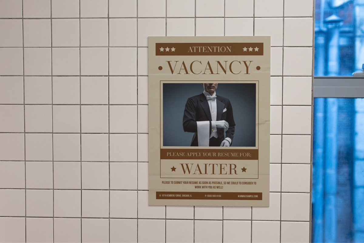 Brown Vintage Job Vacancy Flyer, a Flyer Template by Bizz_District_Studio (Photo 4 of 4)