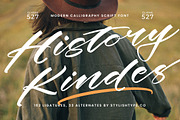 History Kindes Modern Calligraphy, a Script Font by stylishtype.co (Thumbnail 1 of 20)