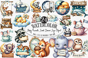 Sleepy Animals, Sweet Dreams Sign, an Illustration by Designking (Thumbnail 1 of 4)