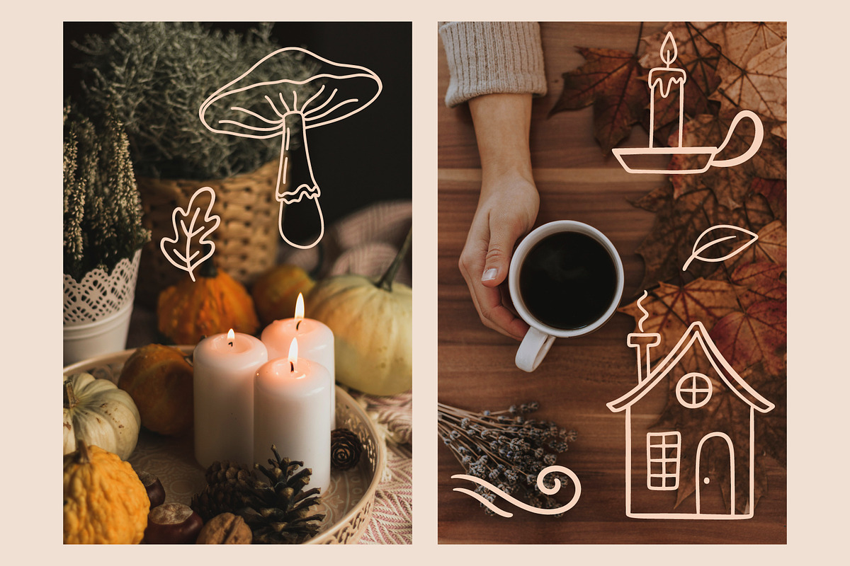 AUTUMN Cozy Clip Art and Patterns, a Graphic by Katrinelly (Photo 2 of 13)