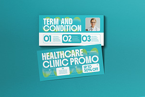 Healthcare Clinic Promo Voucher, a Card Template by graphicook