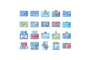 credit card bank payment money icons, an Object Illustration by pikepicture
