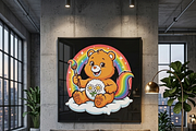 Bear holding Paintbrush Rainbow, a Shirt Mockup by Vector Stall (Thumbnail 16 of 16)