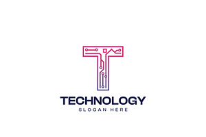 Letter T Technology Logo Design, a Branding & Logo Template by HueNestify