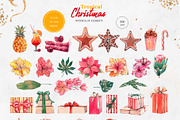 Watercolor Tropical Christmas set, a Seasonal Illustration by VerAna (Thumbnail 5 of 19)