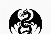 A bold dragon silhouette logo, an Illustration by Amazin_art (Thumbnail 13 of 16)