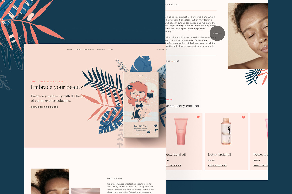 Aloha - E-commerce Beauty Website, an UI Kit Template by AE.design (Photo 6 of 8)