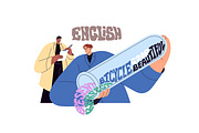 People learn foreign language set, a Person Illustration by PaperTrident (Thumbnail 12 of 13)
